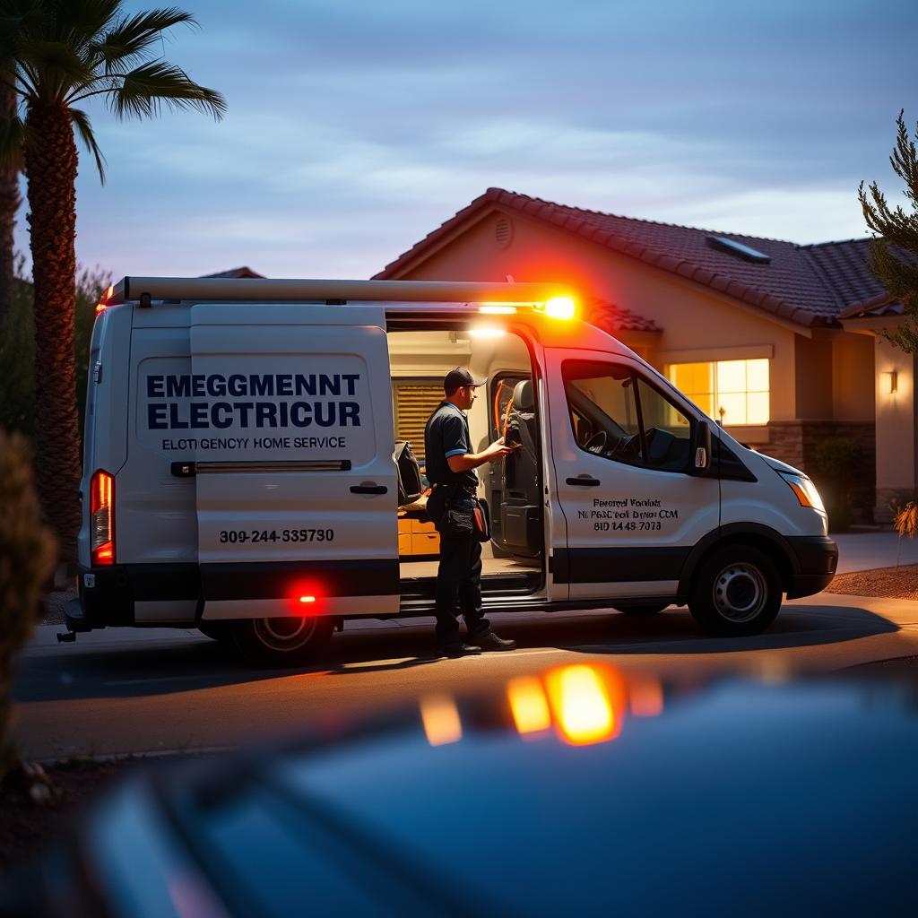 Emergency electrician service in Las Vegas responding to urgent call