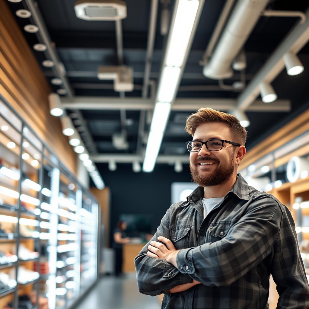 Las Vegas business owner with upgraded commercial lighting