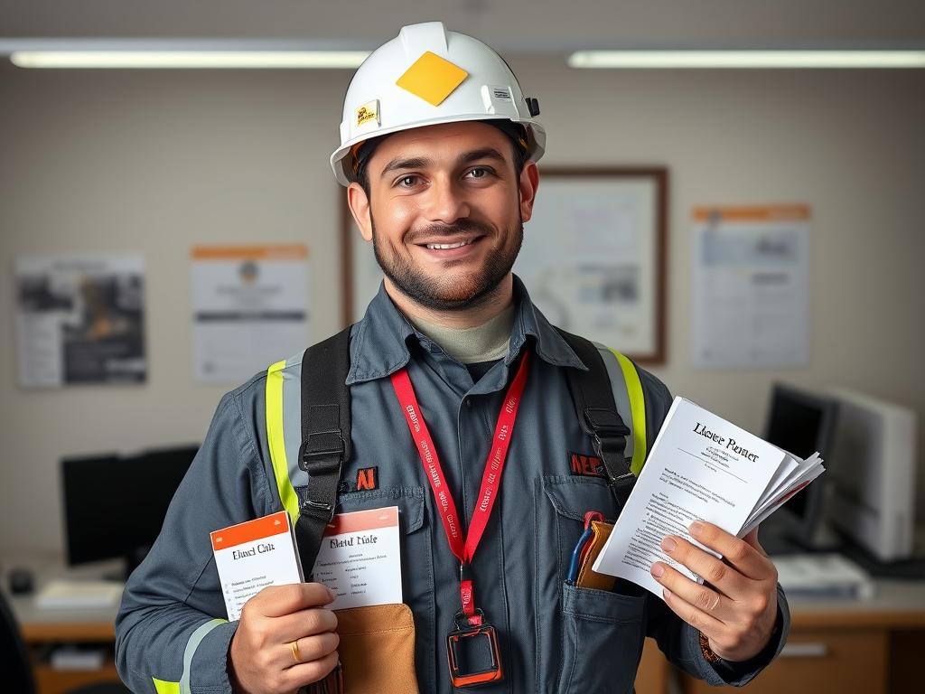 Licensed Las Vegas electrician with proper credentials and safety equipment